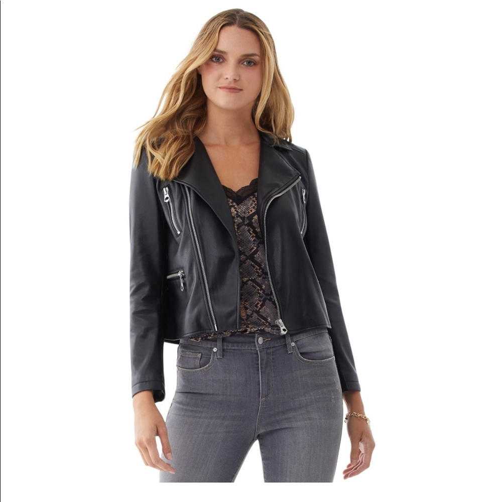 Scoop Woman’s Vegan Faux Leather Moto Jacket